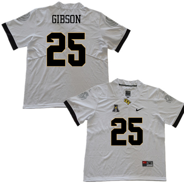 Men #25 Kyle Gibson UCF Knights College Football Jerseys Sale-White